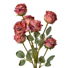 Umělá květina červenorůžové růže Daphneke – 55 cm