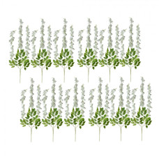 Set 12 ks umělých rostlin se zelenými lístky a bílými kvítky – 114 cm