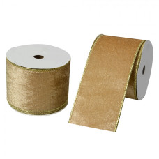 Zlatá ozdobná stužka sametová – 63 mm x 5 m