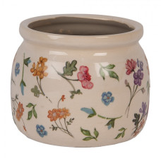 Keramický květináč se vzorem lučních kvítků Colourful Flowers S – 12x10 cm