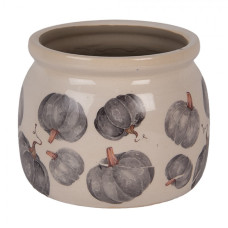 Keramický květináč s motivem dýně Country-Style Pumpkin S – 12x10 cm