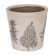 Keramický květináč se vzorem jehličnatých stromů Natural Pine Trees L – 17x16 cm