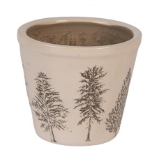 Keramický květináč se vzorem jehličnatých stromů Natural Pine Trees S – 12x11 cm