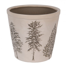 Keramický květináč se vzorem jehličnatých stromů Natural Pine Trees XL – 21x20 cm