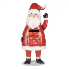Kovová dekorační vánoční schránka na dopisy ve tvaru Santa Clause – 16x14x35 cm