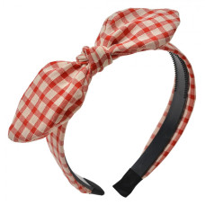 Dámská retro červená kostkovaná čelenka