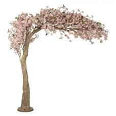 Velká umělá rostlina rozkvetlá růžová třešeň – 320 cm