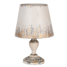 Béžovo-zlatá kovová stolní lampa s dřevěnou nohou Pascal – 32x47 cm