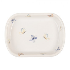 Keramická miska na mýdlo s barevnými motýlky – 13x10x3 cm