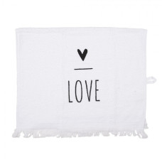 Bílý froté ručník se srdíčkem a nápisem Love – 40x66 cm