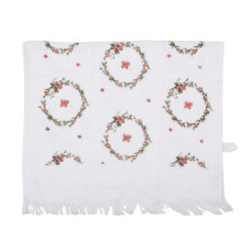 Bílý froté ručník se vzorem květinového věnce Floral Easter Bunny – 40x66 cm