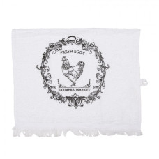 Bílý froté ručník se slepičkami Rustic Farm Living – 40x66 cm
