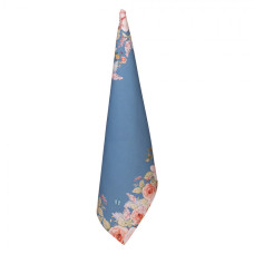 Modrá bavlněná utěrka s květinovým motivem Floral Fiesta – 50x70 cm
