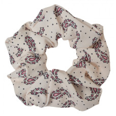 Bílá gumička do vlasů / scrunchie Lucjul – 10 cm