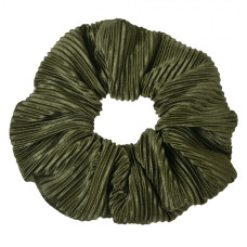 Zelená plisovaná gumička do vlasů / scrunchie – 10 cm