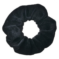 Černá sametová gumička do vlasů / scrunchie – 10 cm