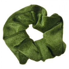 Zelená sametová gumička do vlasů / scrunchie – 10 cm
