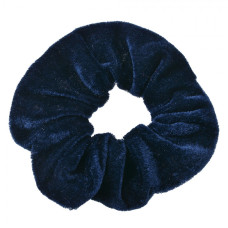 Modrá sametová gumička do vlasů / scrunchie – 10 cm