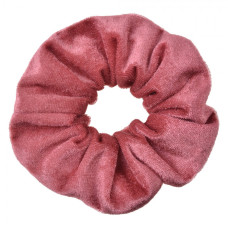 Růžová sametová gumička do vlasů / scrunchie – 10 cm