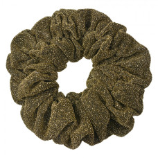 Zelená lurexová gumička do vlasů / scrunchie – 10 cm