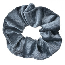 Šedá sametová gumička do vlasů / scrunchie – 10 cm