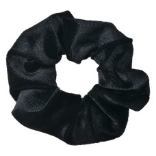 Antracitová sametová gumička do vlasů / scrunchie – 10 cm