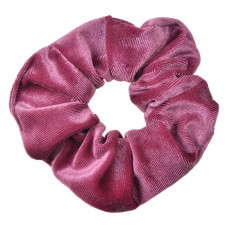 Sytě růžová sametová gumička do vlasů / scrunchie – 10 cm