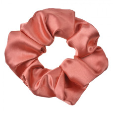 Růžovooranžová lesklá gumička do vlasů / scrunchie – 10 cm