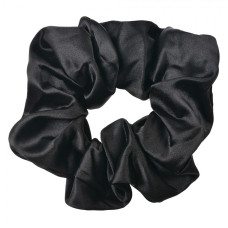 Černá lesklá gumička do vlasů / scrunchie – 10 cm