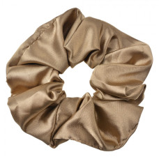 Béžová lesklá gumička do vlasů / scrunchie – 10 cm