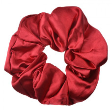 Červená lesklá gumička do vlasů / scrunchie – 10 cm