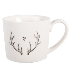 Porcelánový hrneček s parohy a srdíčkem Natural Winter Vibes – 275 ml