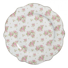 Porcelánový růžovo-bílý talíř se vzorem růžiček Sweet Roses – 27 cm