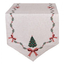 Bavlněný stolní běhoun s tradičním vánočním motivem Traditional Christmas Harmony – 50x160 cm