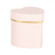 Růžovo-zlatá krabička na dárek / šperk ve tvaru srdce – 10 x 10 cm