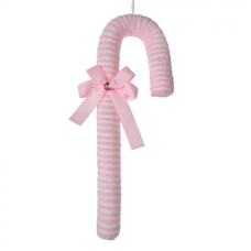 Vánoční ozdoba cukrová hůlka Candy Cane růžová pruhovaná M – 45 cm