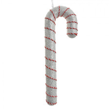 Vánoční závěsná ozdoba červeno-stříbrná cukrová hůlka Candy Cane – 11x4x33 cm