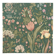 Zelené papírové ubrousky s květinovým motivem 20 ks – 33x33 cm