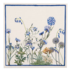 Modro-bílé papírové ubrousky s květinovým motivem 20 ks – 33x33 cm