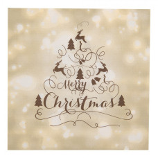 Béžové vánoční papírové ubrousky s jeleny Merry Christmas 20 ks – 33x33 cm