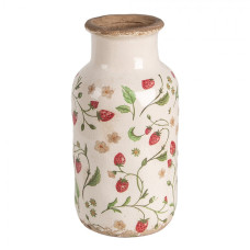 Keramická váza s dekorem jahod Bertjan / Wild Strawberries M – 14x26 cm