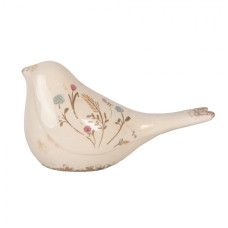 Keramická dekorace ptáček s kvítky Floral Cartoon L – 25x10x13 cm