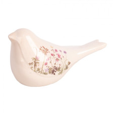 Keramická dekorace ptáček s květy a motýlky Flowers of Love M – 22x9x12 cm