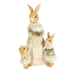Figurka králíčí rodinky při nesení dortu – 21 cm