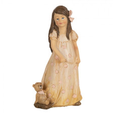 Figurka holčičky s plyšovým medvídkem – 15 cm