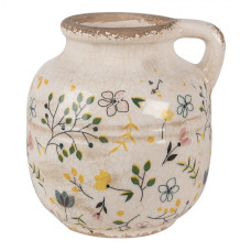 Keramický dekorační džbán s lučními kvítky Brigitta Wildflower Fields M – 12x14 cm