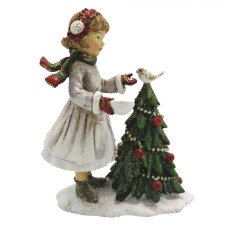 Figurka holčičky s vánočním stromkem – 9x5x12 cm