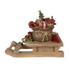 Dekorace vánoční saně s dárky – 38x16x29 cm