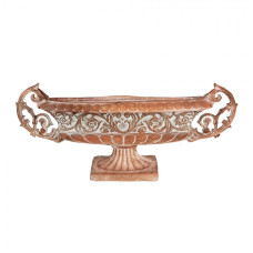 Hnědý keramický květináč v toskánském venkovském stylu – 81x19x36 cm