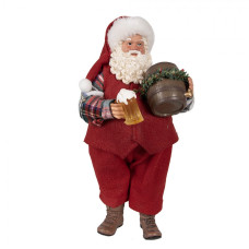 Figurka Santa Clause v červeném obleku a půlitrem piva – 28 cm